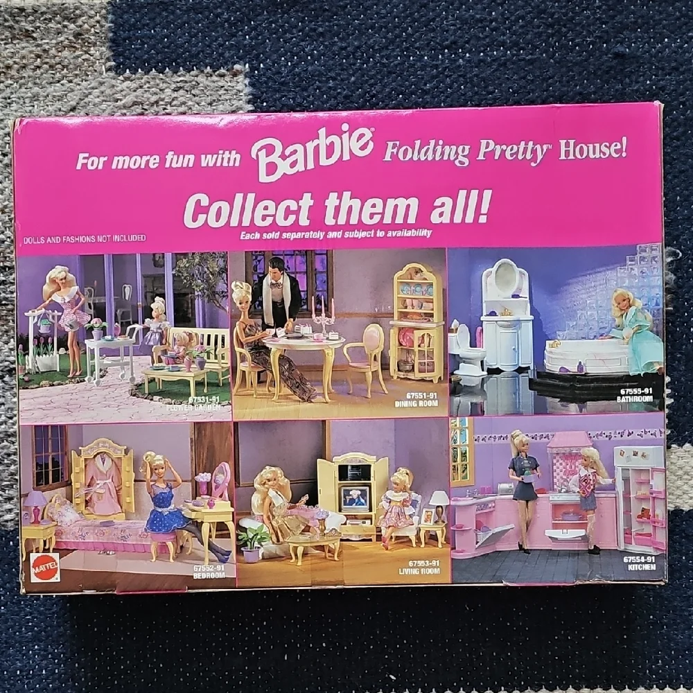 Vintage 90s Factory Sealed Barbie Dining Room Set for Folding Pretty House - Picture 2 of 5